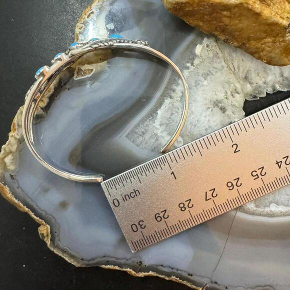 Carolyn Pollack Sterling Sleeping Beauty Turquoise Decorated Bracelet For Women - Picture 8 of 10